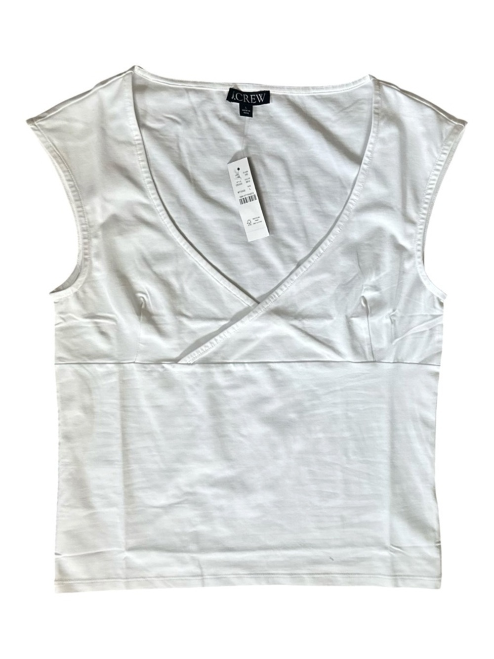 J. Crew V-neck Fitted Tee New With Tags White Size Large
